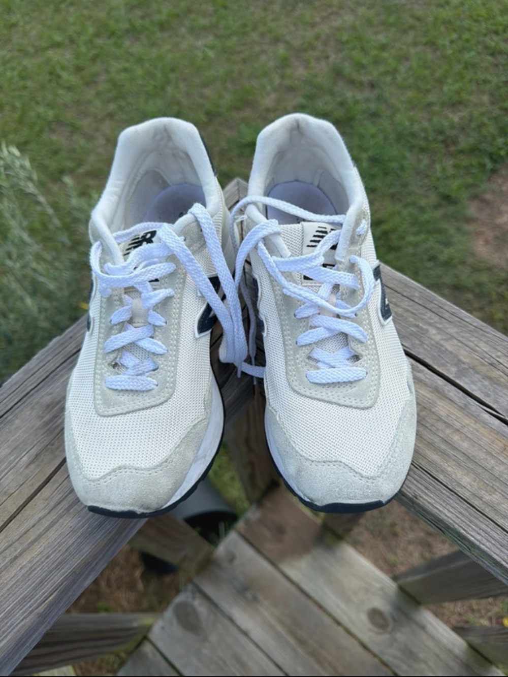 New Balance Women's White and Gray Athletic Sneakers